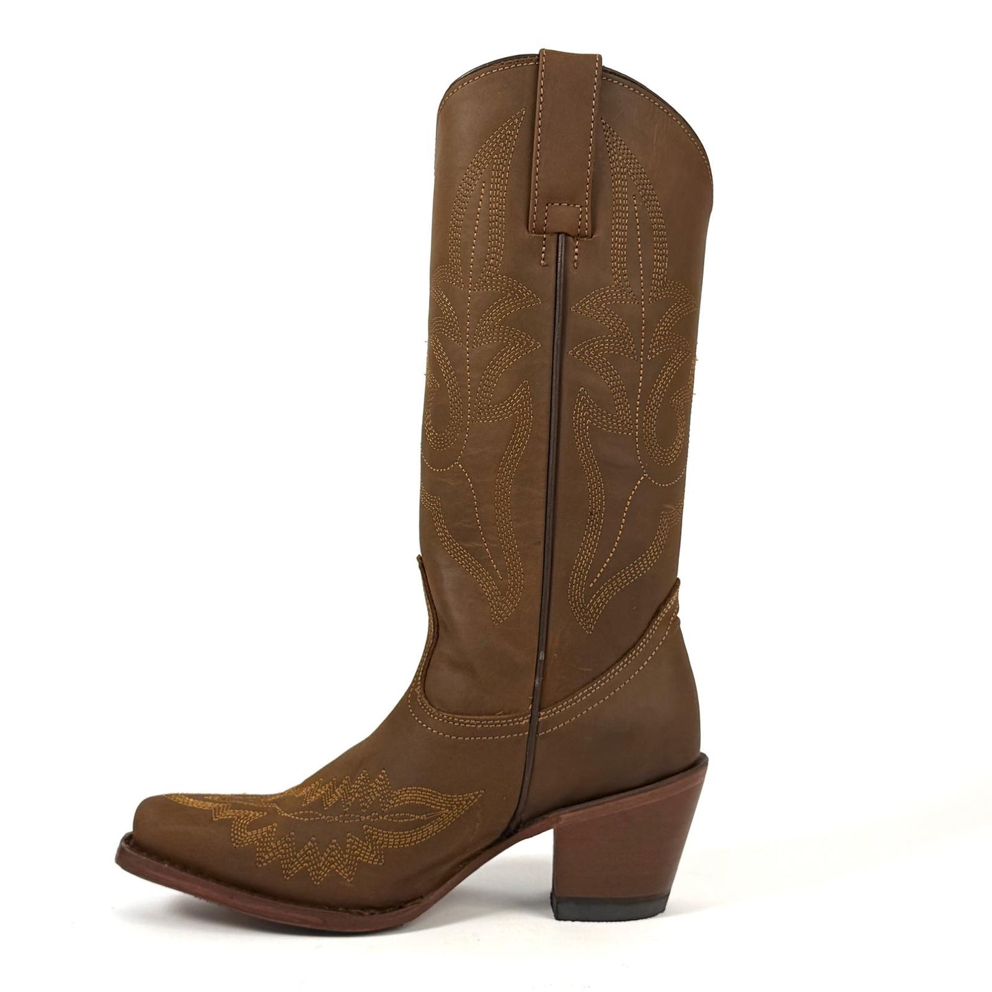 851 CRAZY TAN Womens Western Cowgirl Snip Toe Boot Full Grain Leather Handmade In Mexico